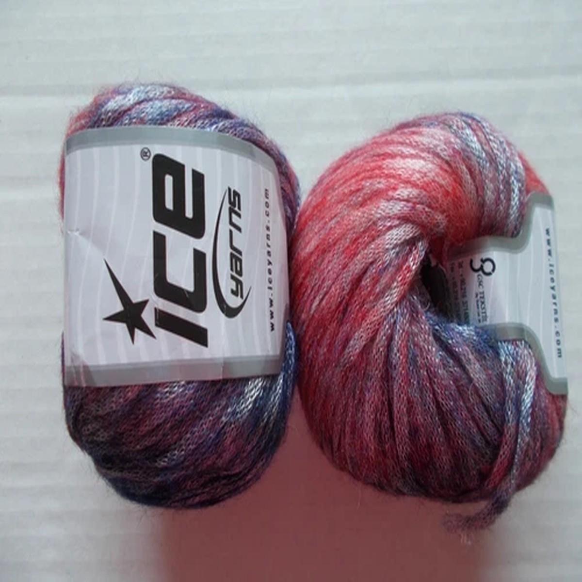 ice-yarns-rock-star-color-wool-blend-yarn-red-purple-lot-of-2-126-yds-ea
