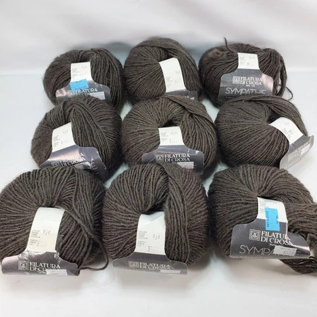 filatura-di-crosa-sympathie-yarn-brown-shade-936-lot-2101-wool-mohair-9-balls