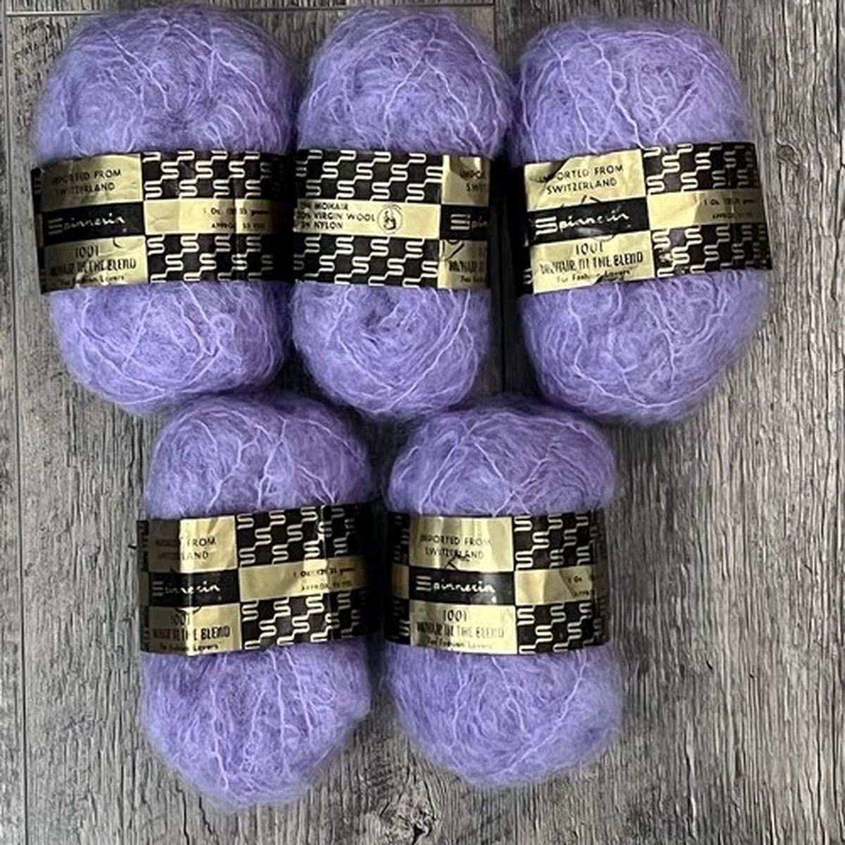 5-vintage-spinnerin-swiss-mohair-wool-yarn-774-lavender-lilac-1oz-55-yds-ea