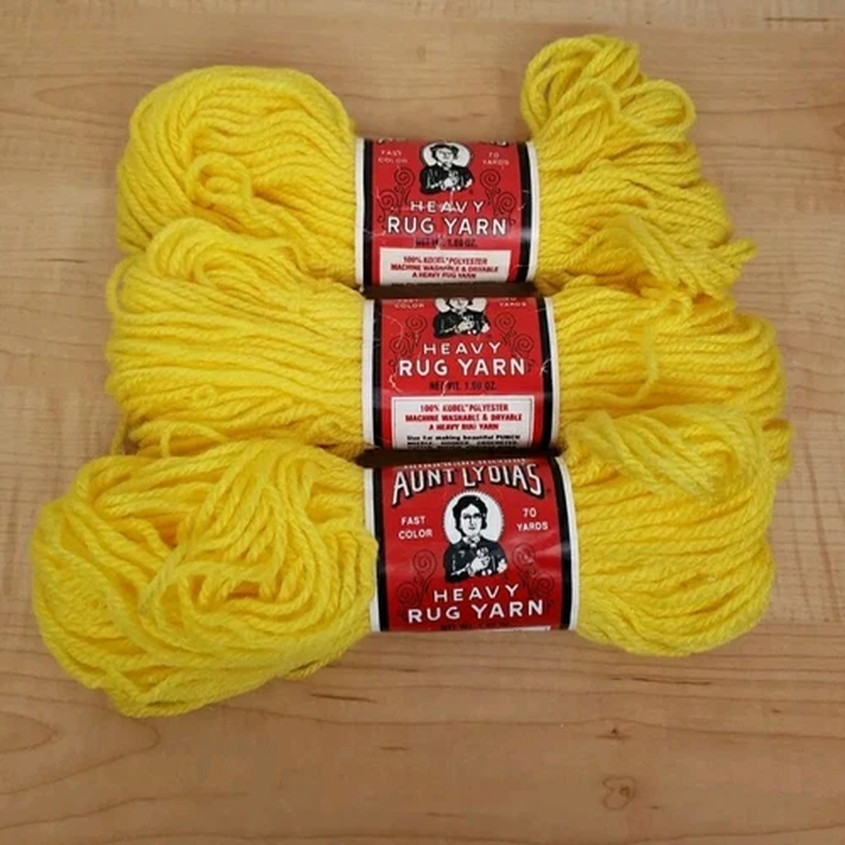 aunt-lydia-s-heavy-rug-yarn-skeins-510-yellow-100-kodel-polyester-lot-of-3
