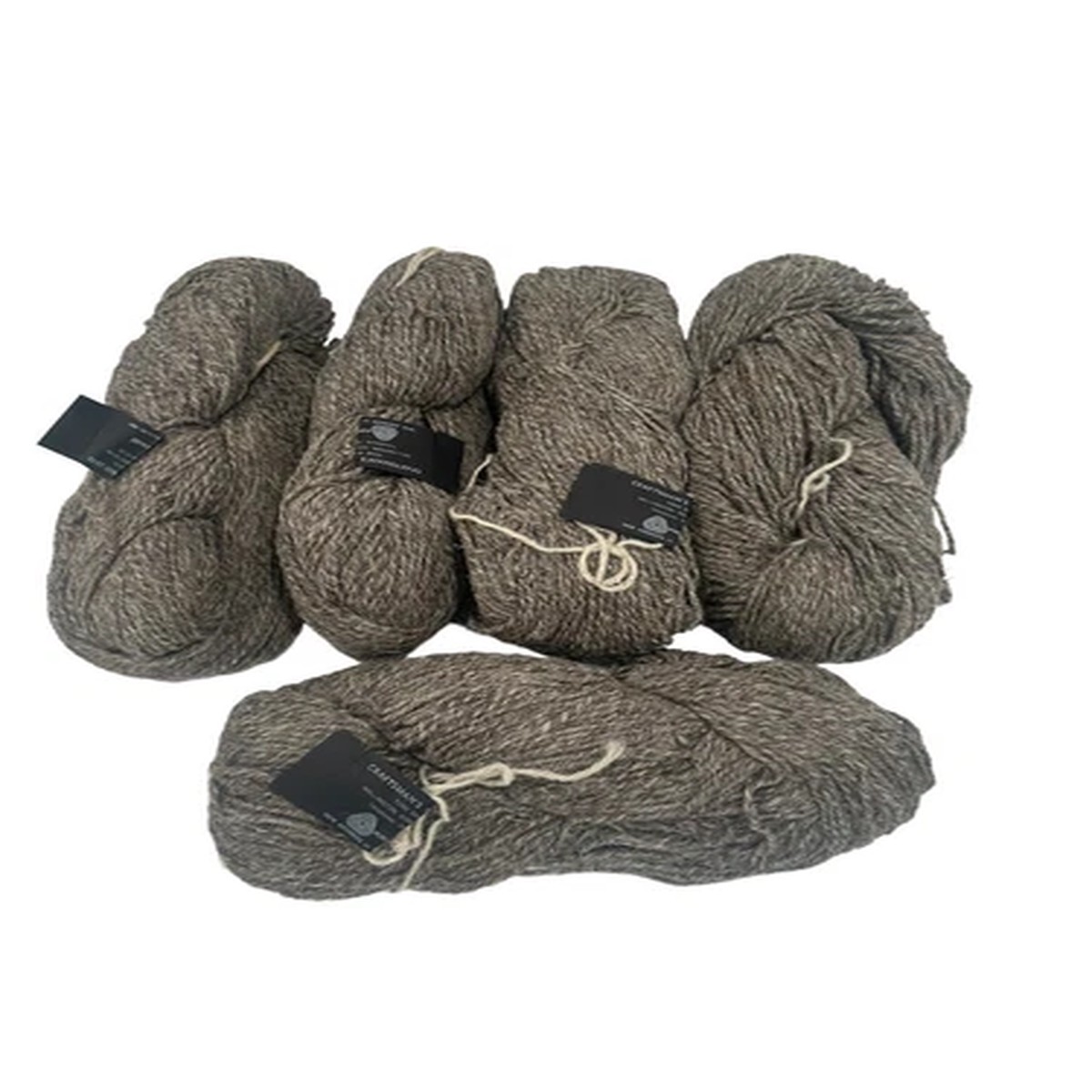 craftsman-s-mark-pure-wool-yarn-lot-5-skeins-soft-textured-gray-brown