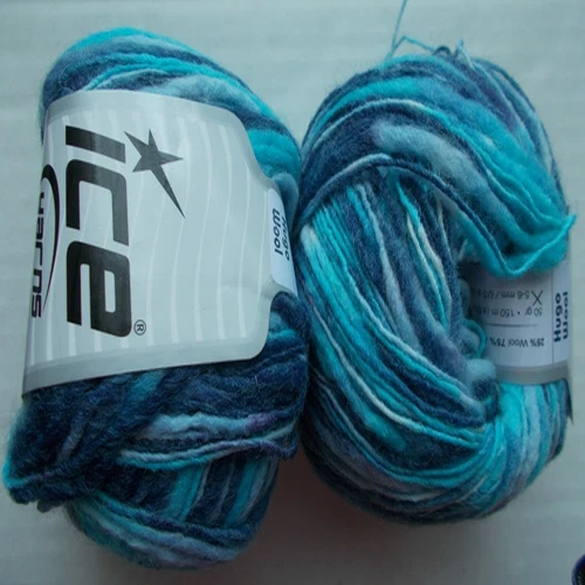 ice-yarns-hugo-wool-wool-blend-yarn-blue-turquoise-lot-of-2-165-yds-each