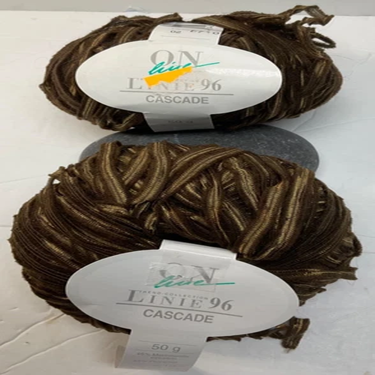 on-line-linie-96-cascade-ribbon-yarn-lot-of-2-brown-new-bulkyvintage