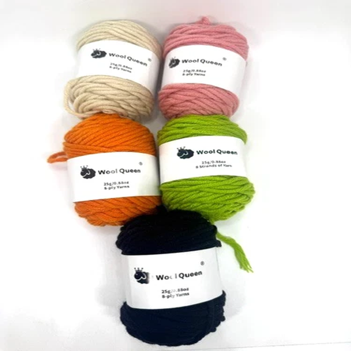 wool-queen-mixed-lot-of-5-25g-0-88-oz-8-ply-yarn-each