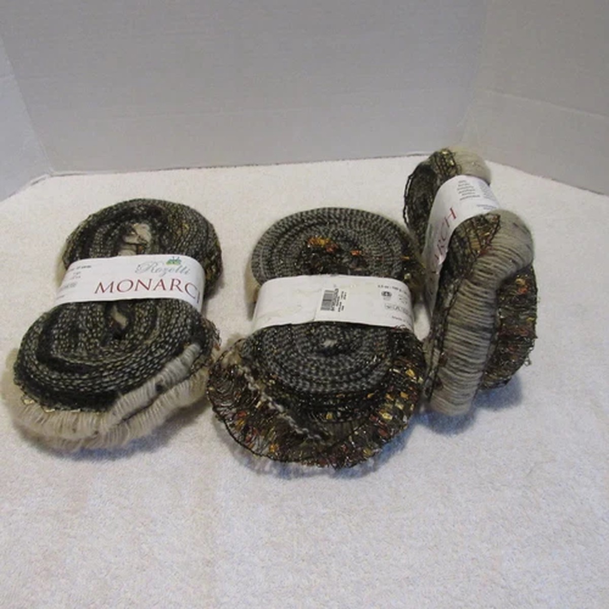 rozetti-monarch-safari-ruffle-scarf-yarn-sparkles-lot-of-3