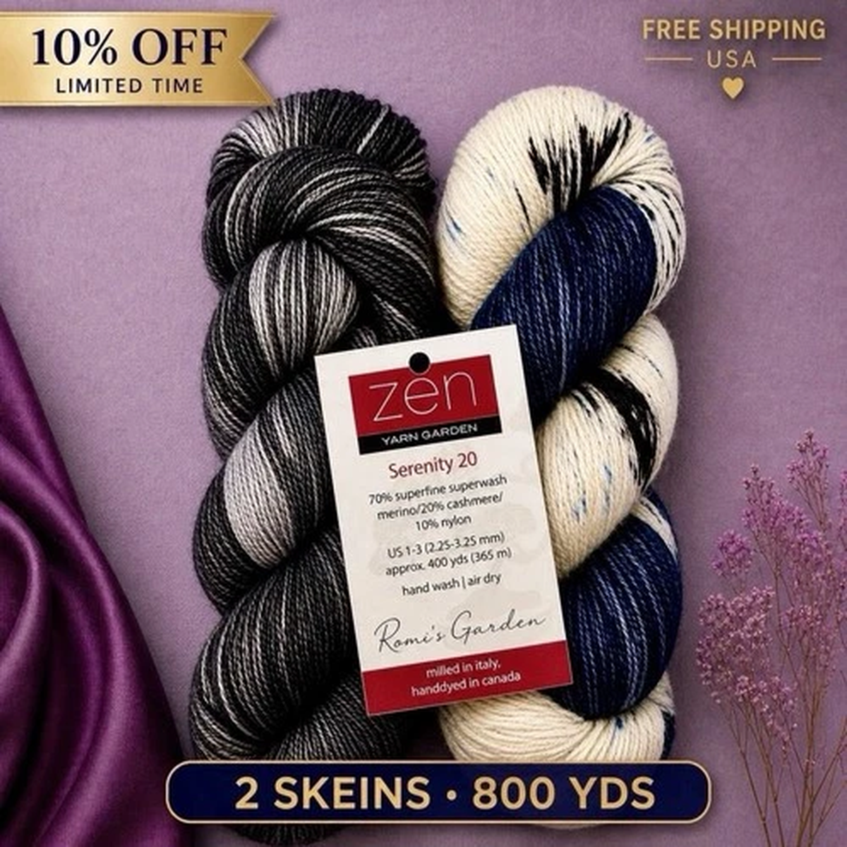 2-skein-superfine-merino-cashmere-yarn-800-yds-hand-dyed-free-shipping