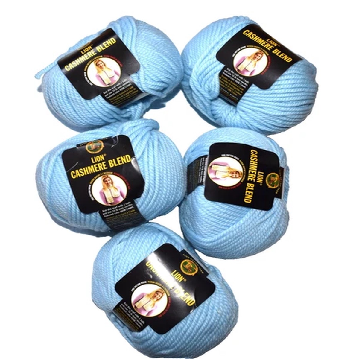 lion-brand-cashmere-blend-yarn-lot-of-5-light-blue-105-merino-wool-italy