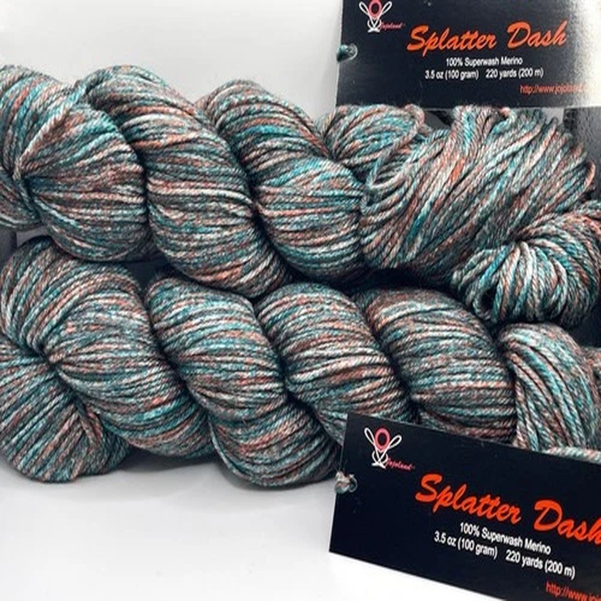 lot-of-2-jojoland-splatter-dash-100-superwash-merino-wool-sd067-green-granite