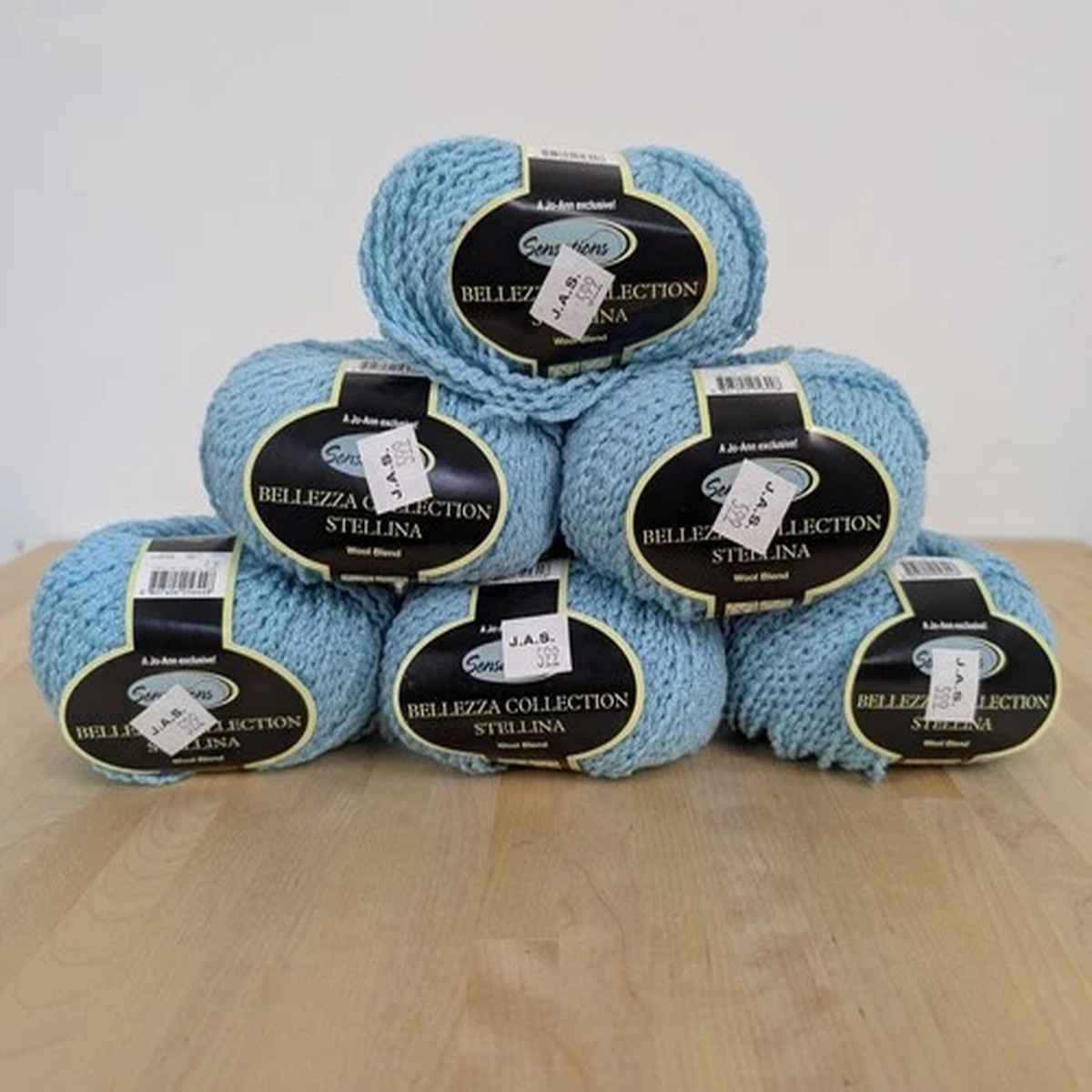 6-skeins-joann-sensations-stellina-yarn-sea-blue-wool-blend