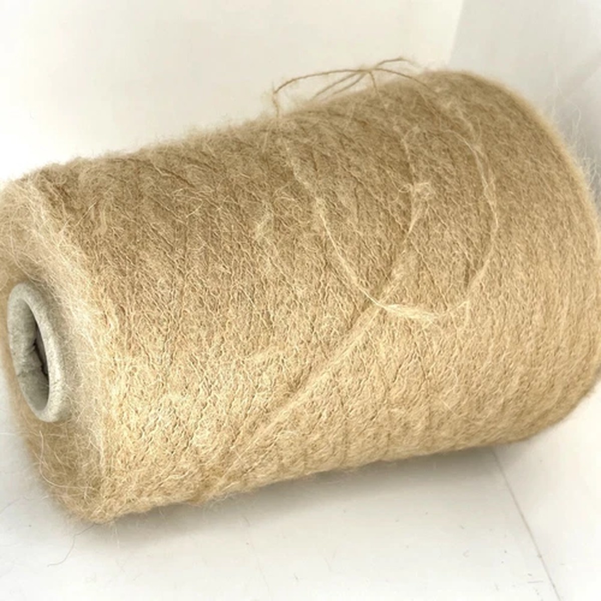 beige-cream-alpaca-wool-fluffy-yarn-on-cone-lace-weight-crafts-usa-tariff-free