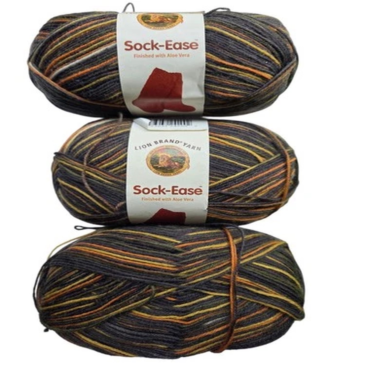 lion-brand-sock-ease-yarn-lot-of-3-super-fine-toffee-variegated-75-wool-blend