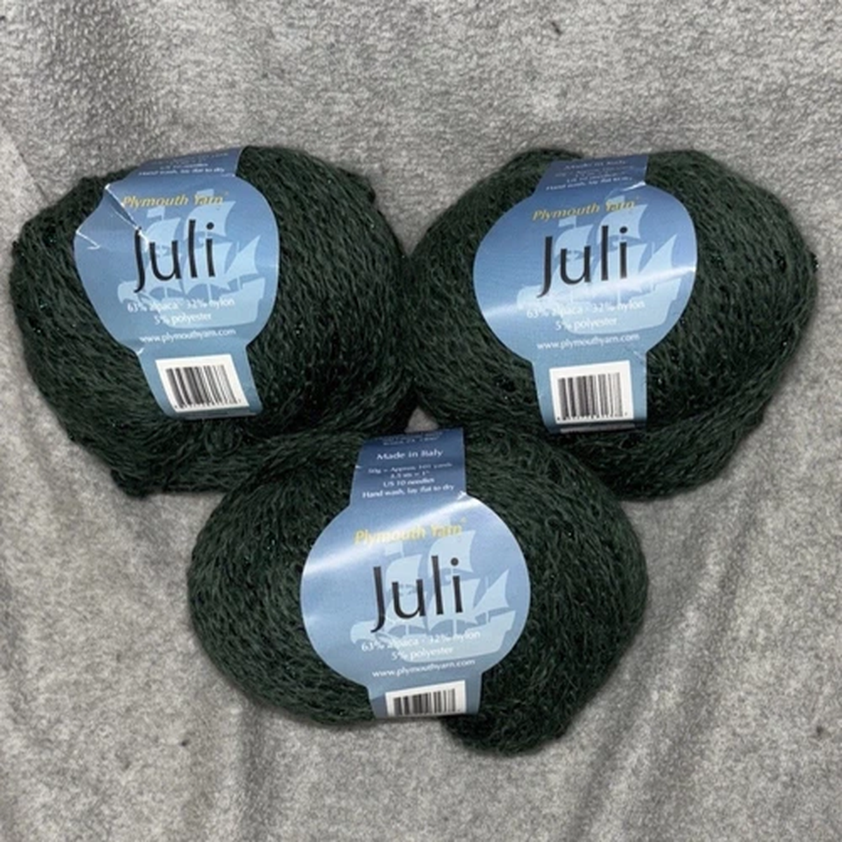 lot-3-skeins-plymouth-yarns-juli-alpaca-nylon-blend-yarn-green-10-made-in-italy