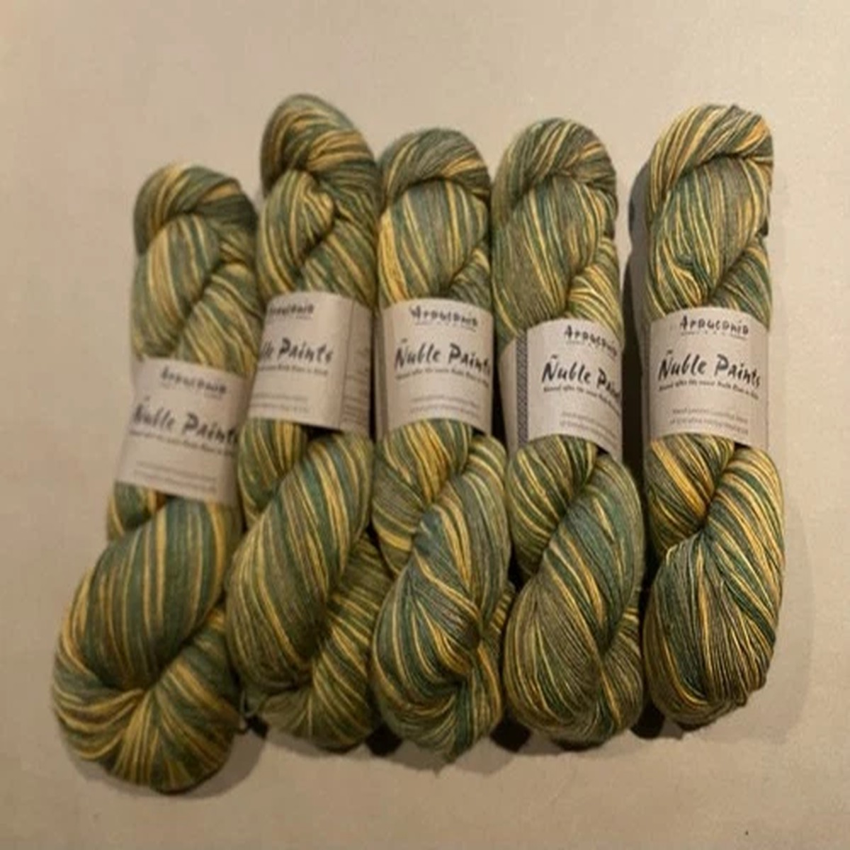 lot-araucania-yarn-nuble-paints-wool-and-silk-singles-llama-rush-5-hanks
