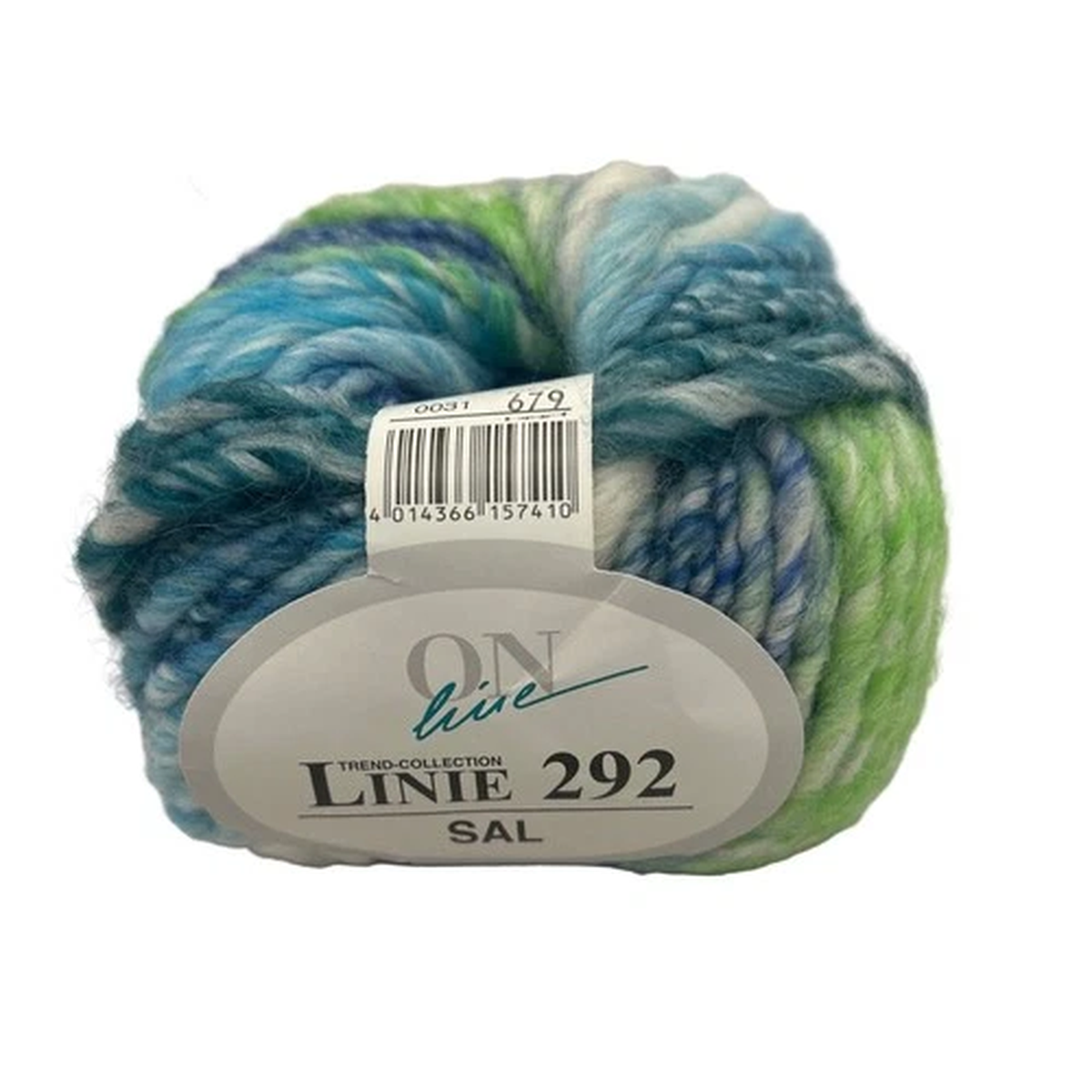online-linie-292-sal-31-blues-greens-white-striping-yarn-skein-wool-acrylic-new