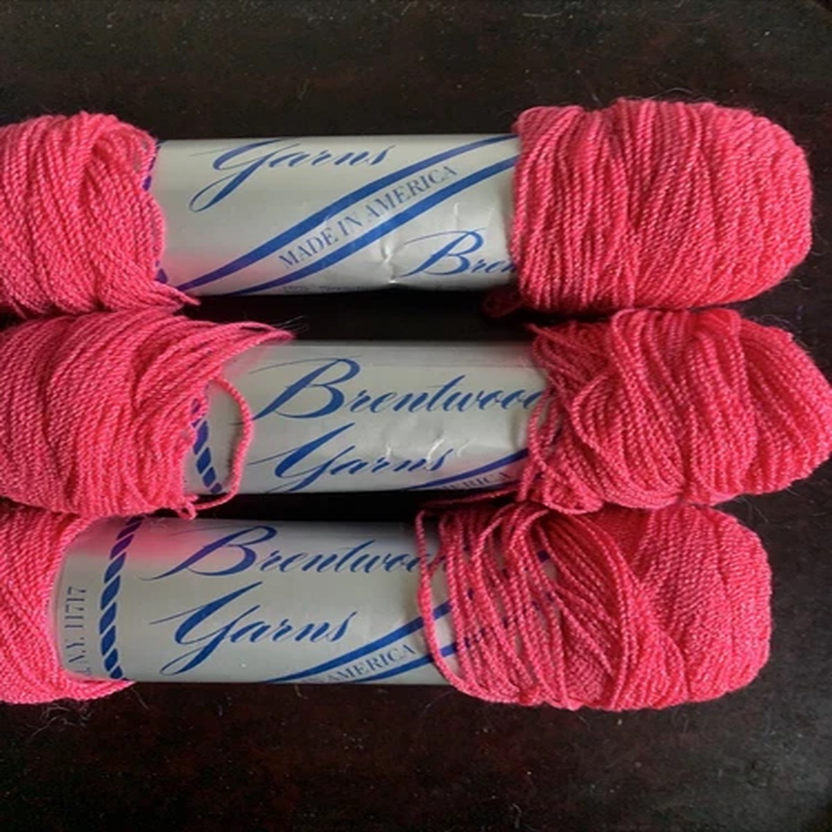 vintage-brentwood-yarns-brenetta-3-skeins-pink-fingering-300-yds-ea-wool-rayon