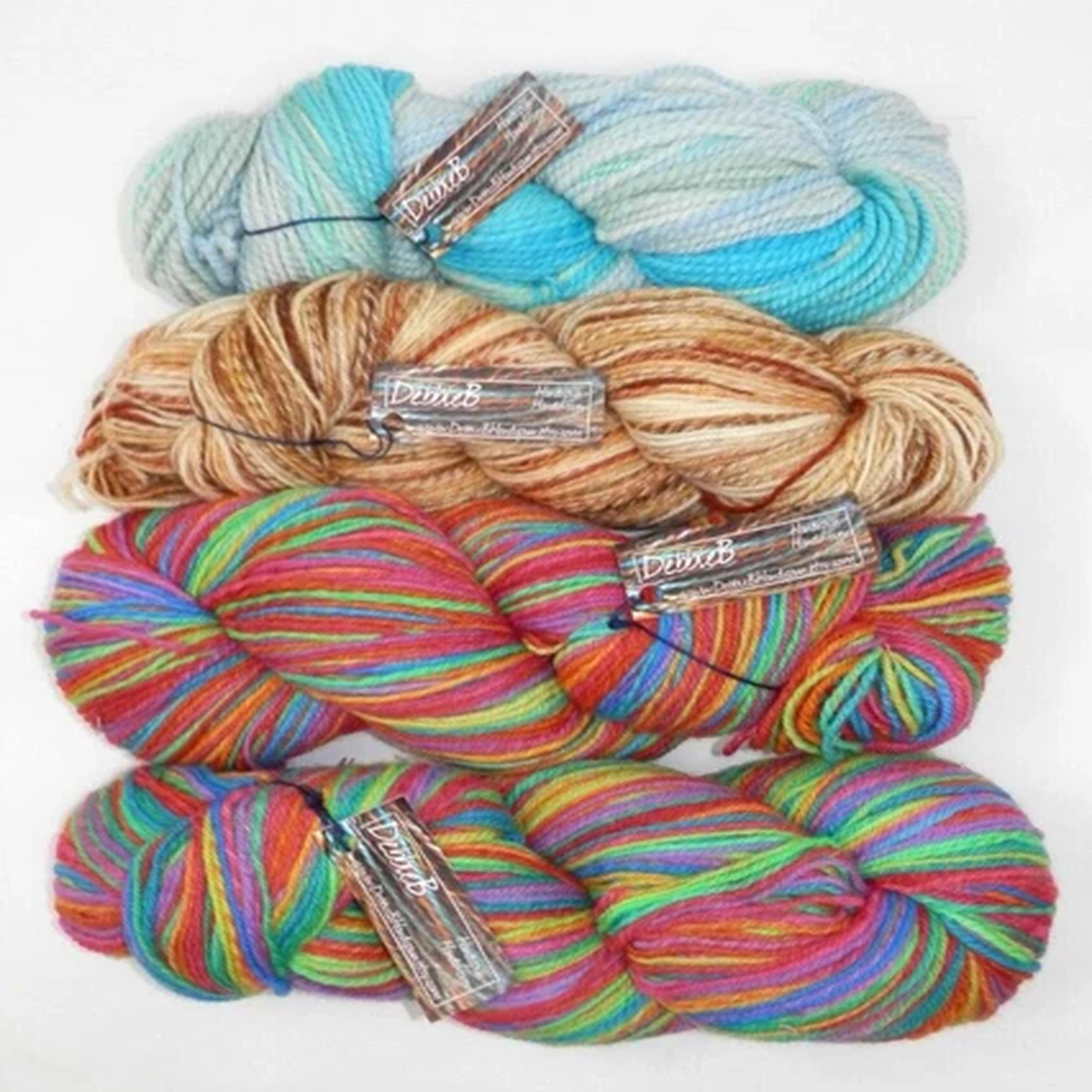 debbie-b-handspun-handwoven-yarn-lot-merino-falkland-wool-double-rainbow-new