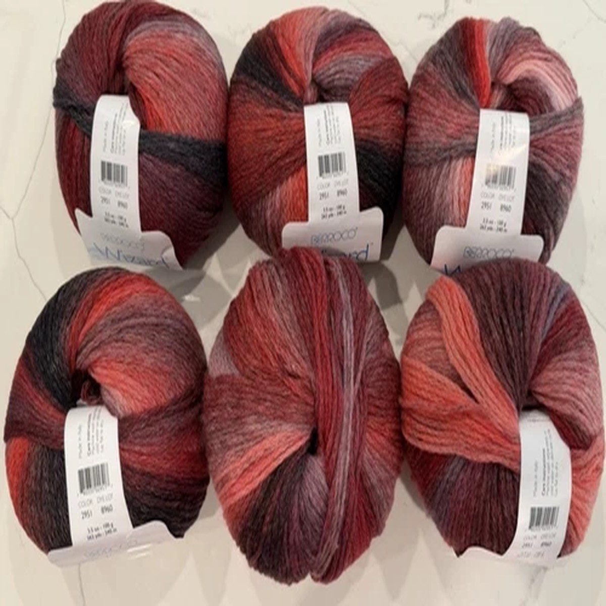6-berrico-wizard-yarn-lot-color2951-dye-8960-262-yds-each-merino-wool-made-italy