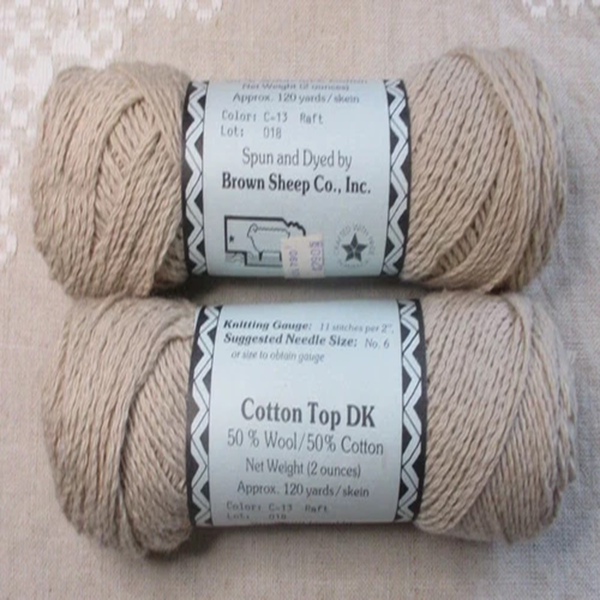 lot-of-2-brown-sheep-co-cotton-top-dk-raft-2-oz-120-yds-wool-cotton