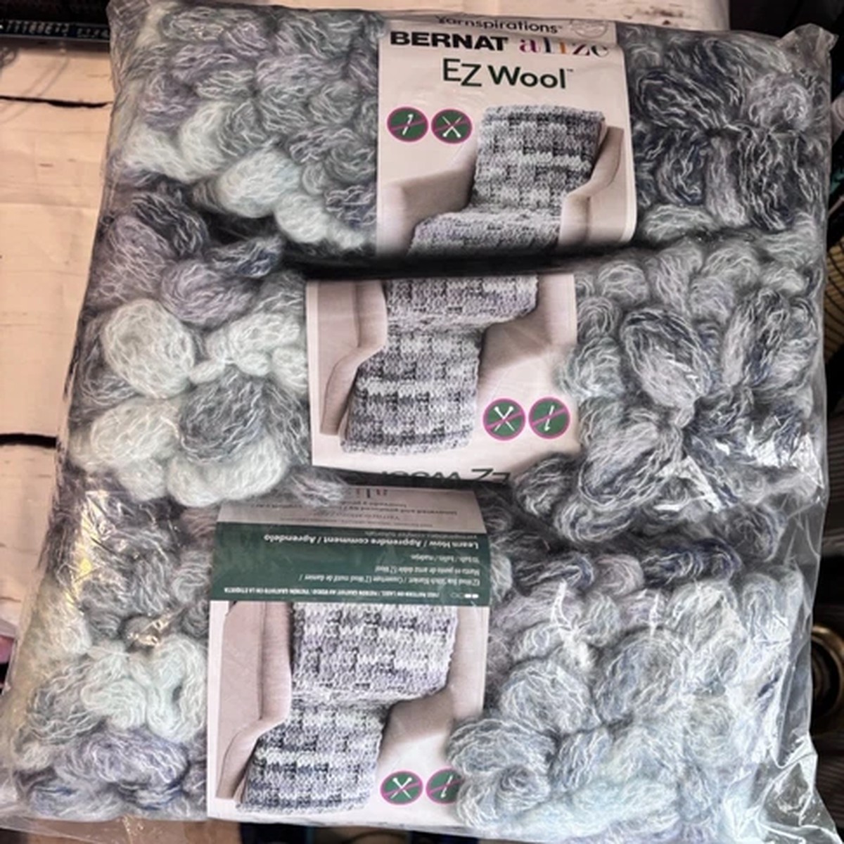 6-skein-lot-bernat-alize-ez-wool-teal-surf-loop-yarn-discontinued-09019-same-lot