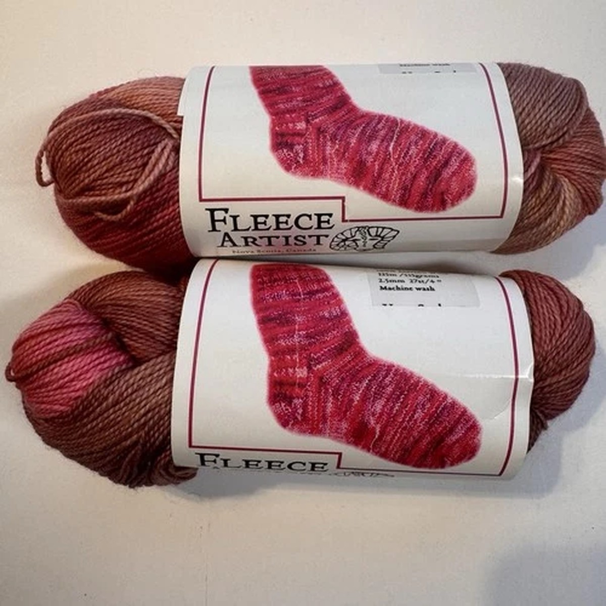 vtg-fleece-artist-yarn-2-skeins-basic-merino-socks-355-yards-nos