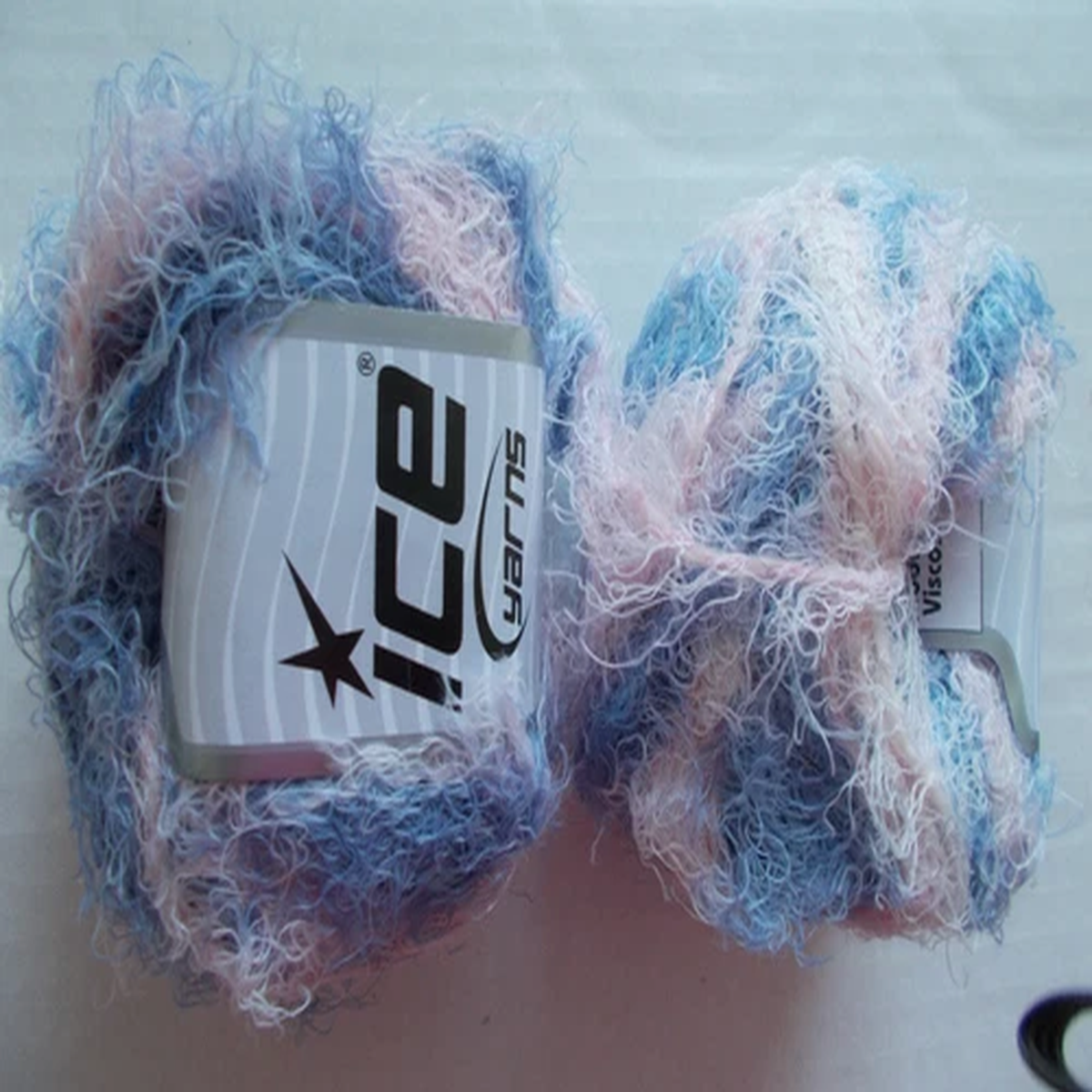 modena-viscose-wool-blend-eyelash-yarn-pink-indigo-blue-lot-of-2-71-yds-ea
