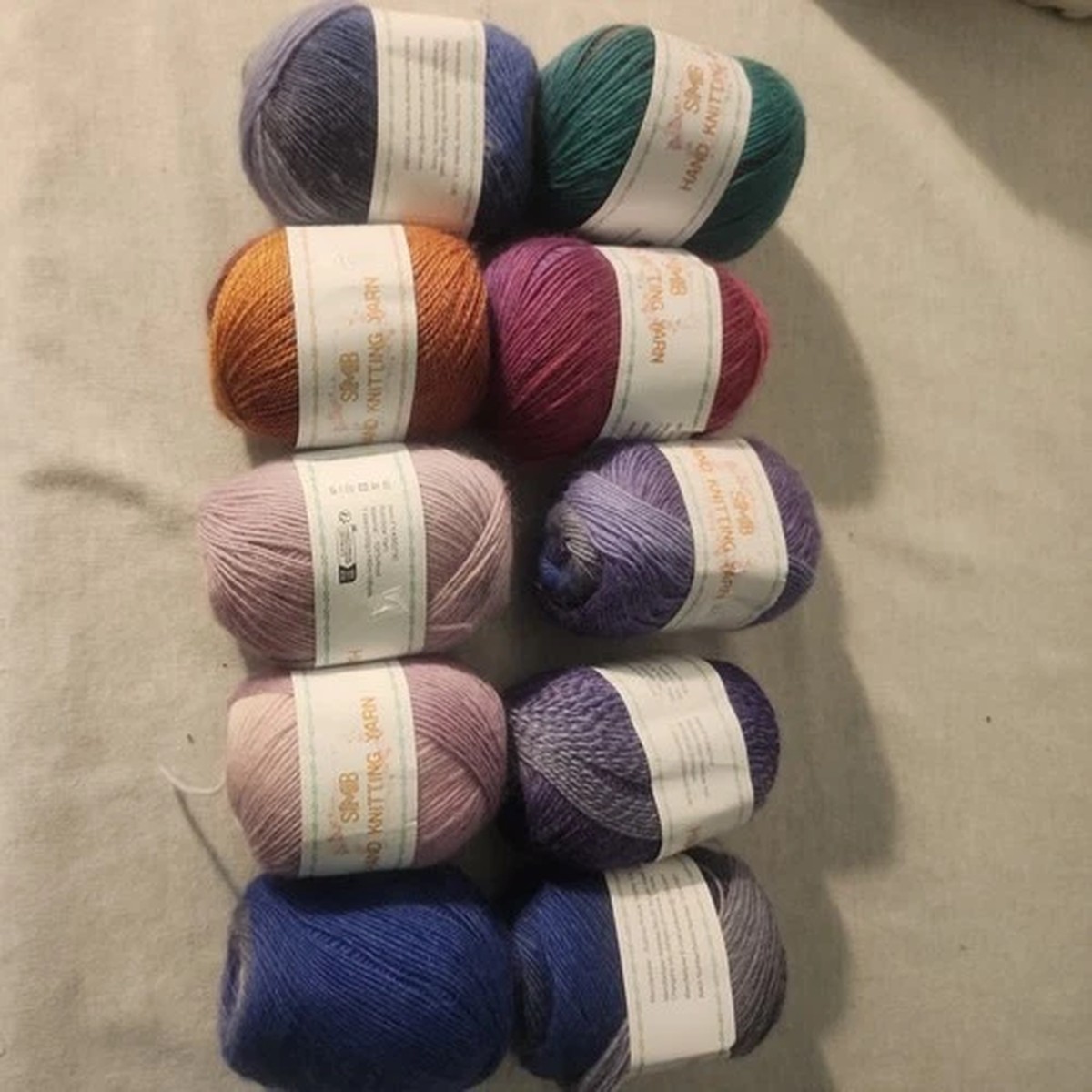 simib-yarn-lot-10-skeins-100-wool-rainbow-self-striping-50g-180yrd