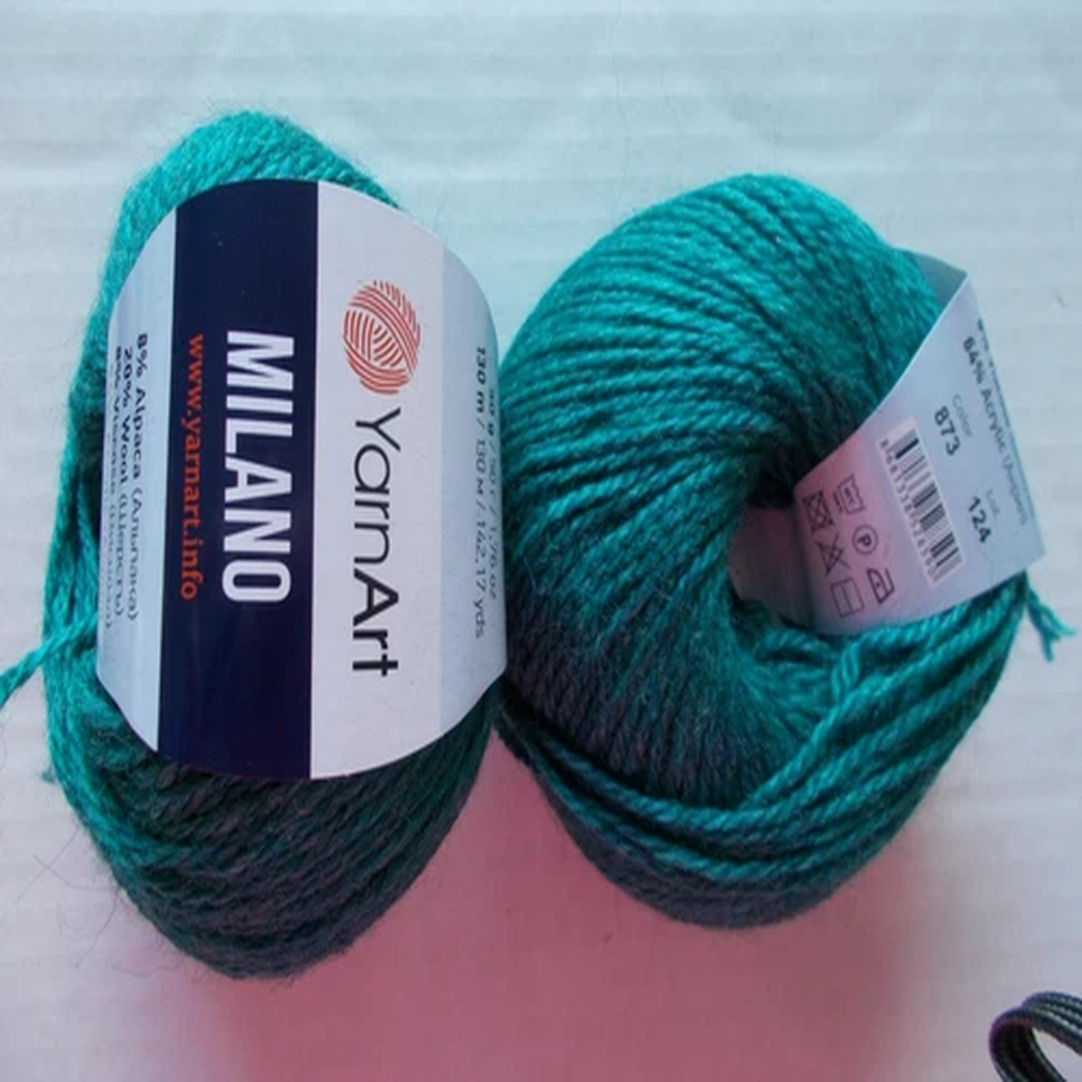 yarnart-milano-alpaca-blend-yarn-teal-heather-873-lot-of-2-142-yds-ea