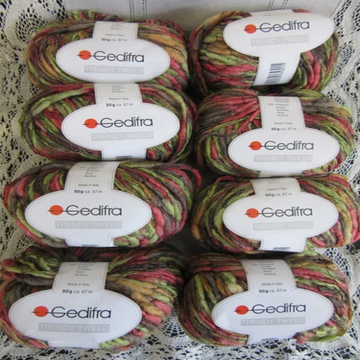 gedifra-trendy-tweed-color-6001-new-wool-blend-yarn-lot-of-8