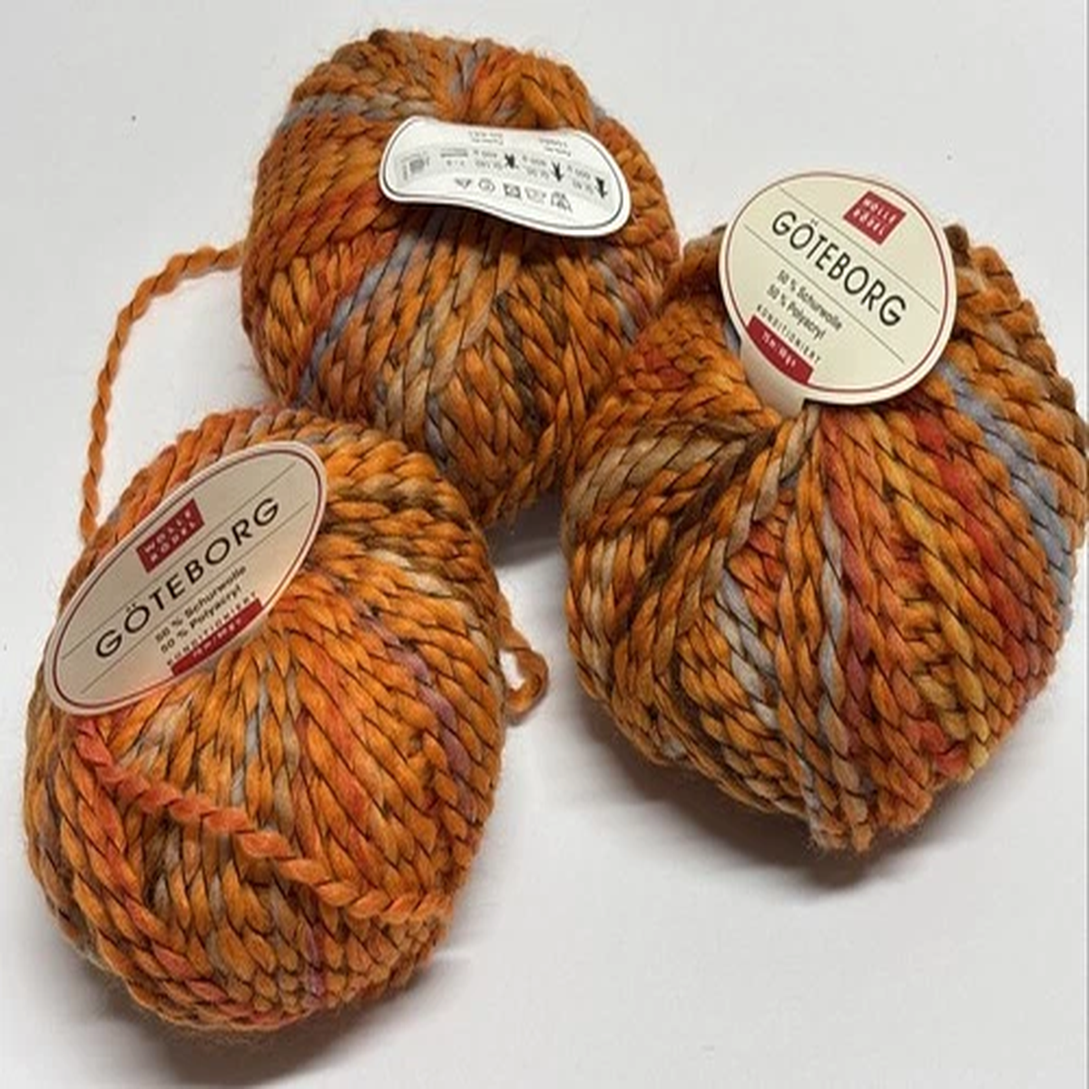 3-skeins-wolle-rodel-gteborg-bulky-yarn-wool-acrylic-orange-variegated-new