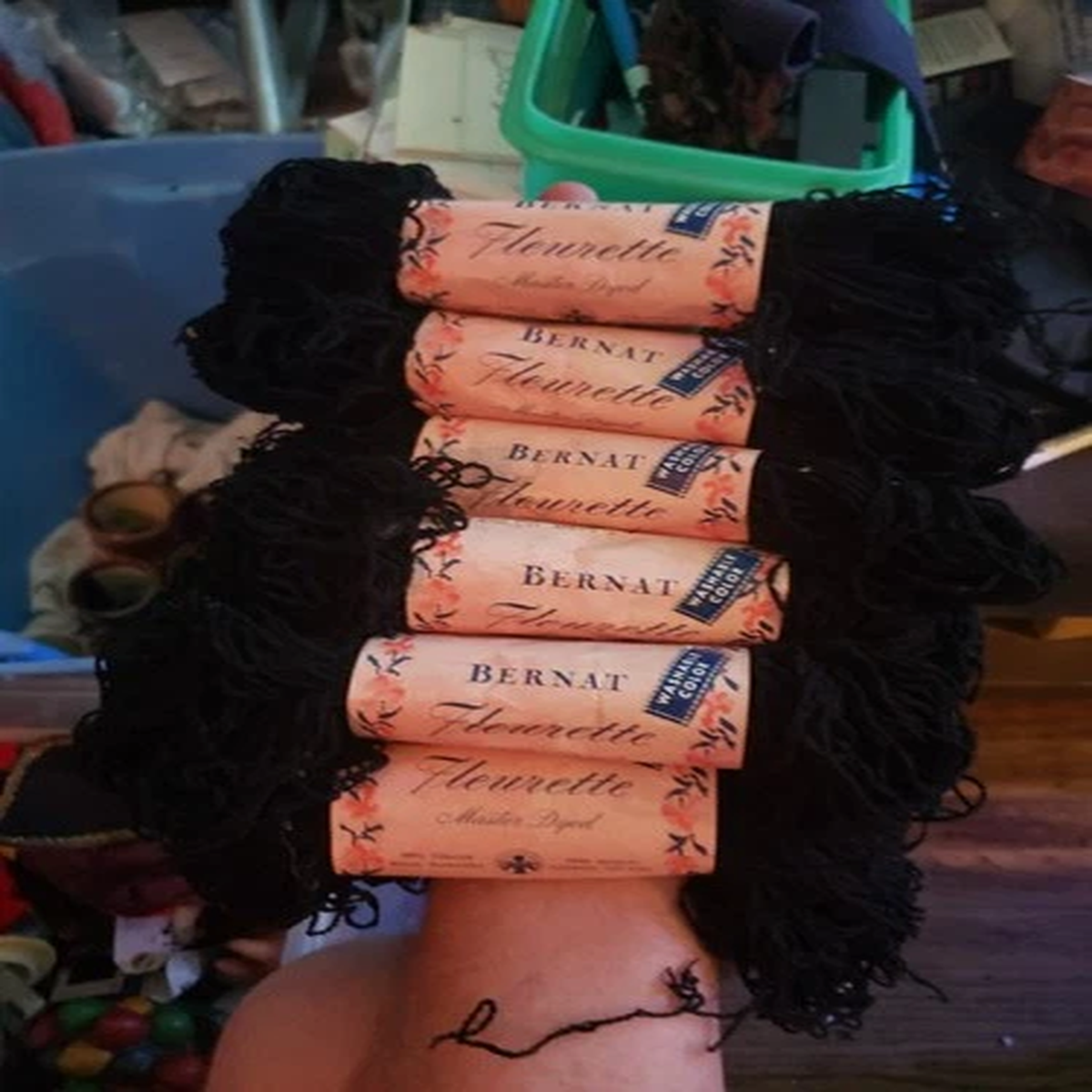 vintage-6-skein-of-bernat-fleurette-wool-yarn-black
