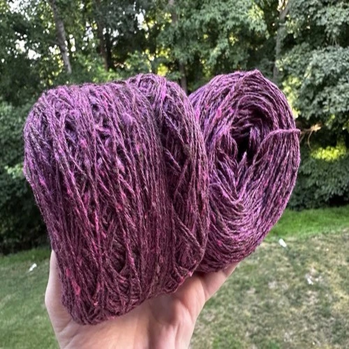 lot-of-2-bc-garn-tussah-tweed-yarn-f02-bordeaux-100-silk-fingering-100g-546-yds