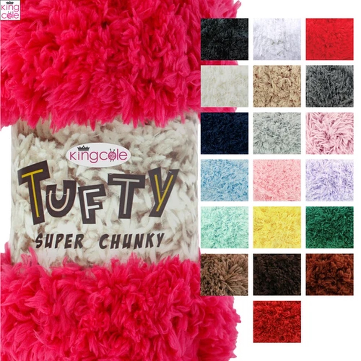 king-cole-tufty-super-chunky-wool-200g-polyester-knitting-yarn-all-colours