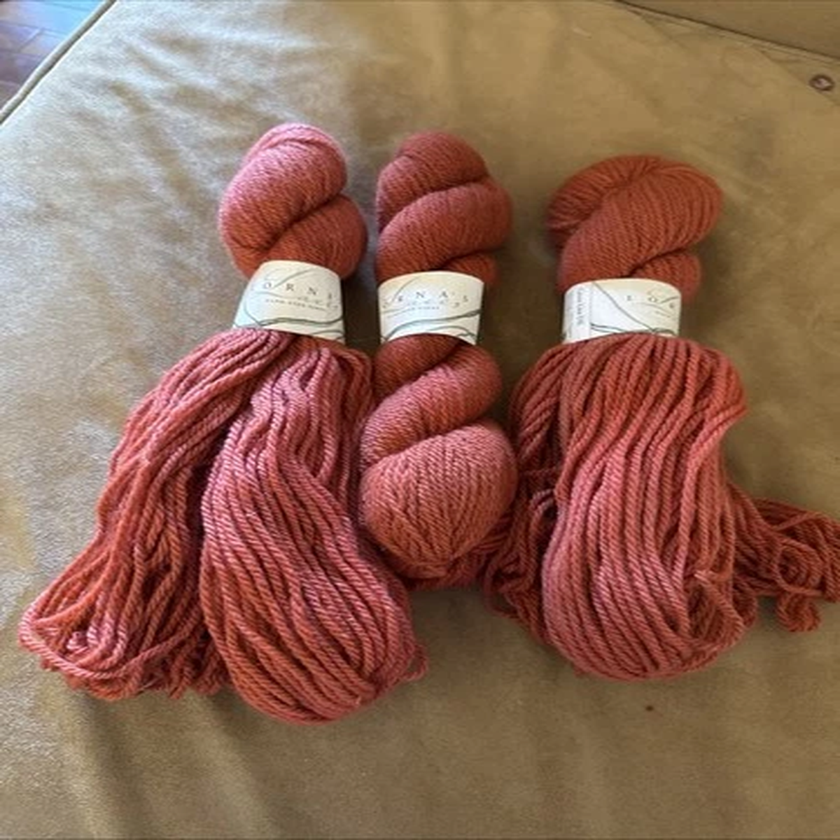 lot-of-three-laces-green-line-dk-100-organic-marino-wool-145-yards-courage