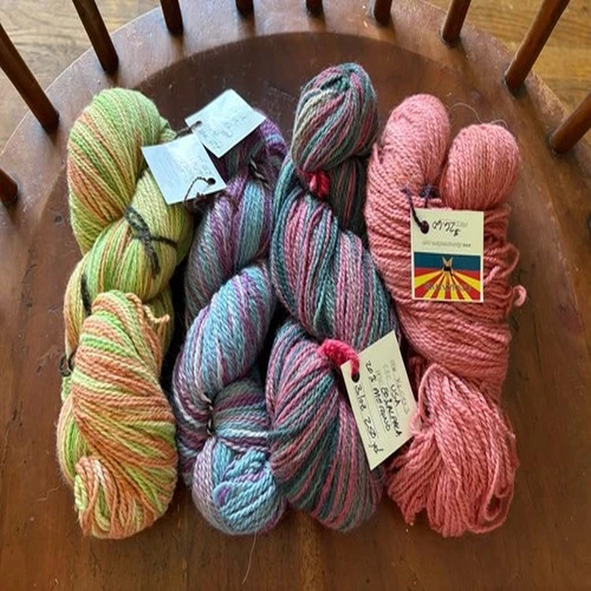 alpacazona-farms-hand-dyed-yarn-alpaca-merino-wool-lot-of-4-hanks