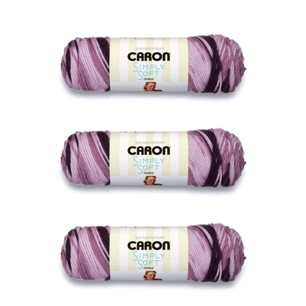 caron-simply-soft-yarn-3-pack-grape-purple-ombre-100-acrylic-knit-crochet-235