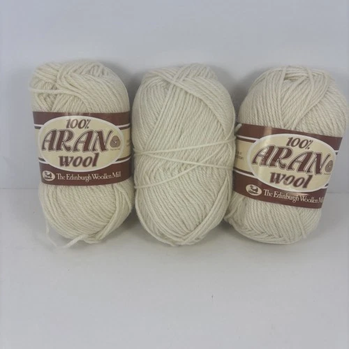 yarn-aran-lot-of-3-100-grams-each-cream-100-wool-vintage