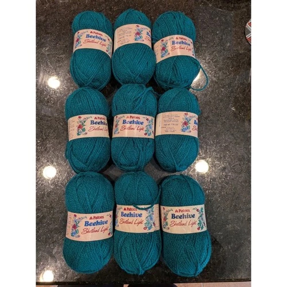 9-skeins-patons-beehive-shetland-light-yarn-teal-blue-lot-4729