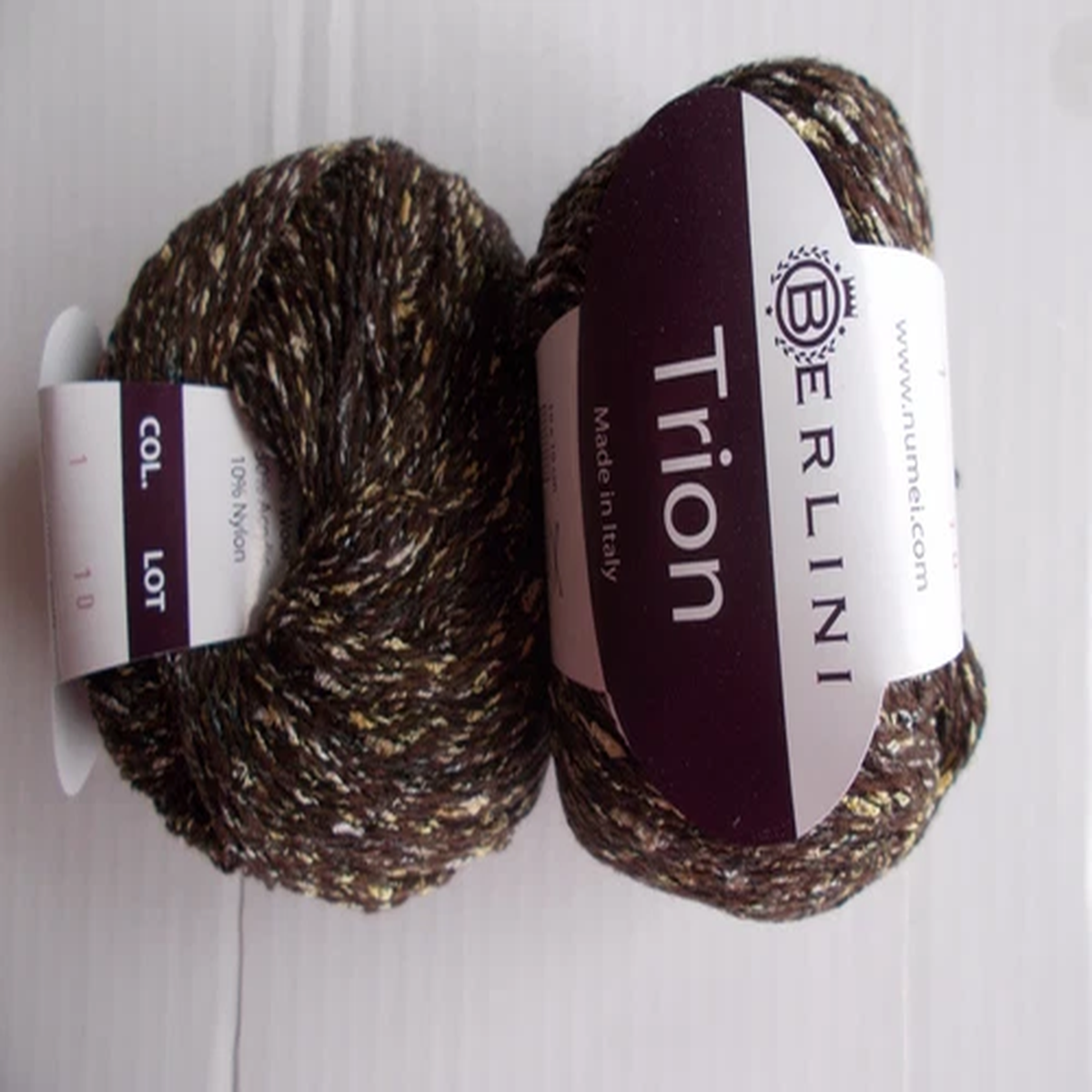 berlini-trion-wool-blend-twist-yarn-brown-mix-lot-of-2-180-yds-ea