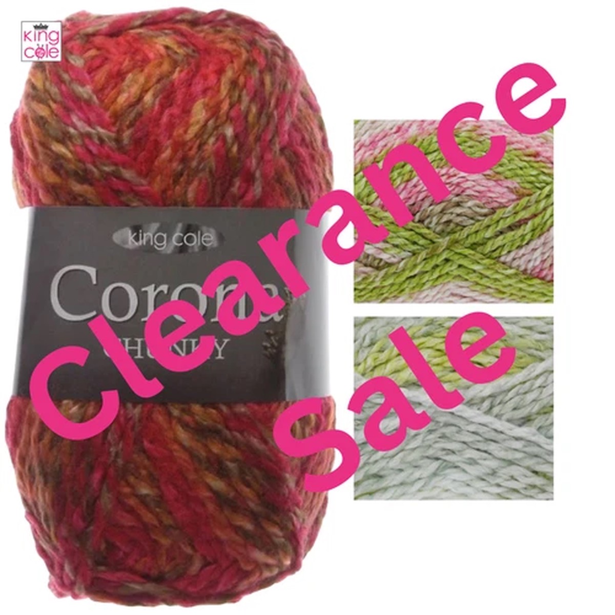 king-cole-corona-chunky-wool-premium-acrylic-knitting-yarn-all-colours