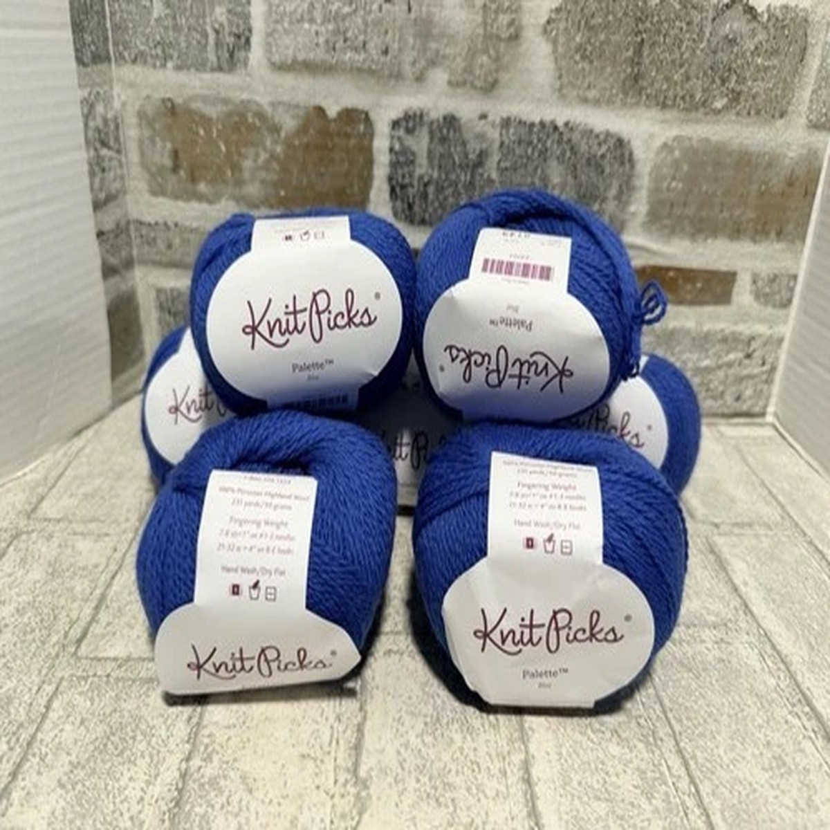 knit-picks-palette-yarn-peruvian-highland-wool-blue-new-lot-of-7