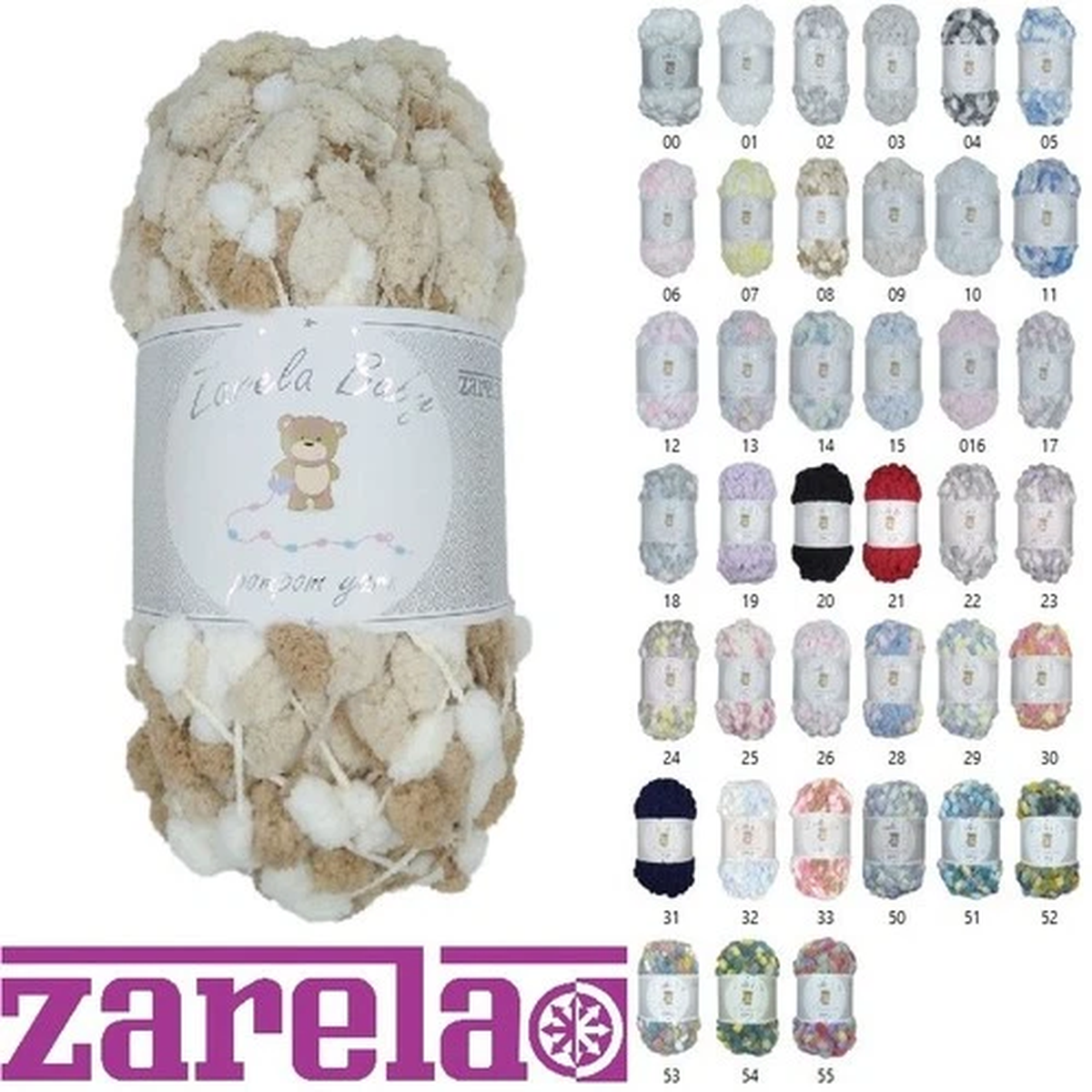 zarela-baby-pom-pom-yarn-wool-200g-various-colours-pompom