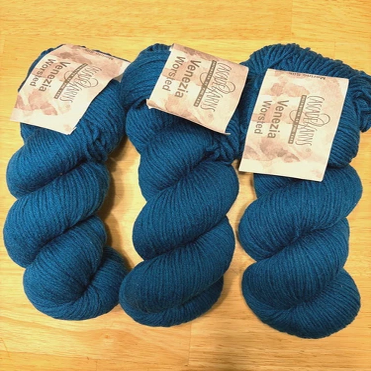cascade-venezia-worsted-yarn-blue-179-merino-silk-wool-3-5-oz-219-yards-lot-of-3