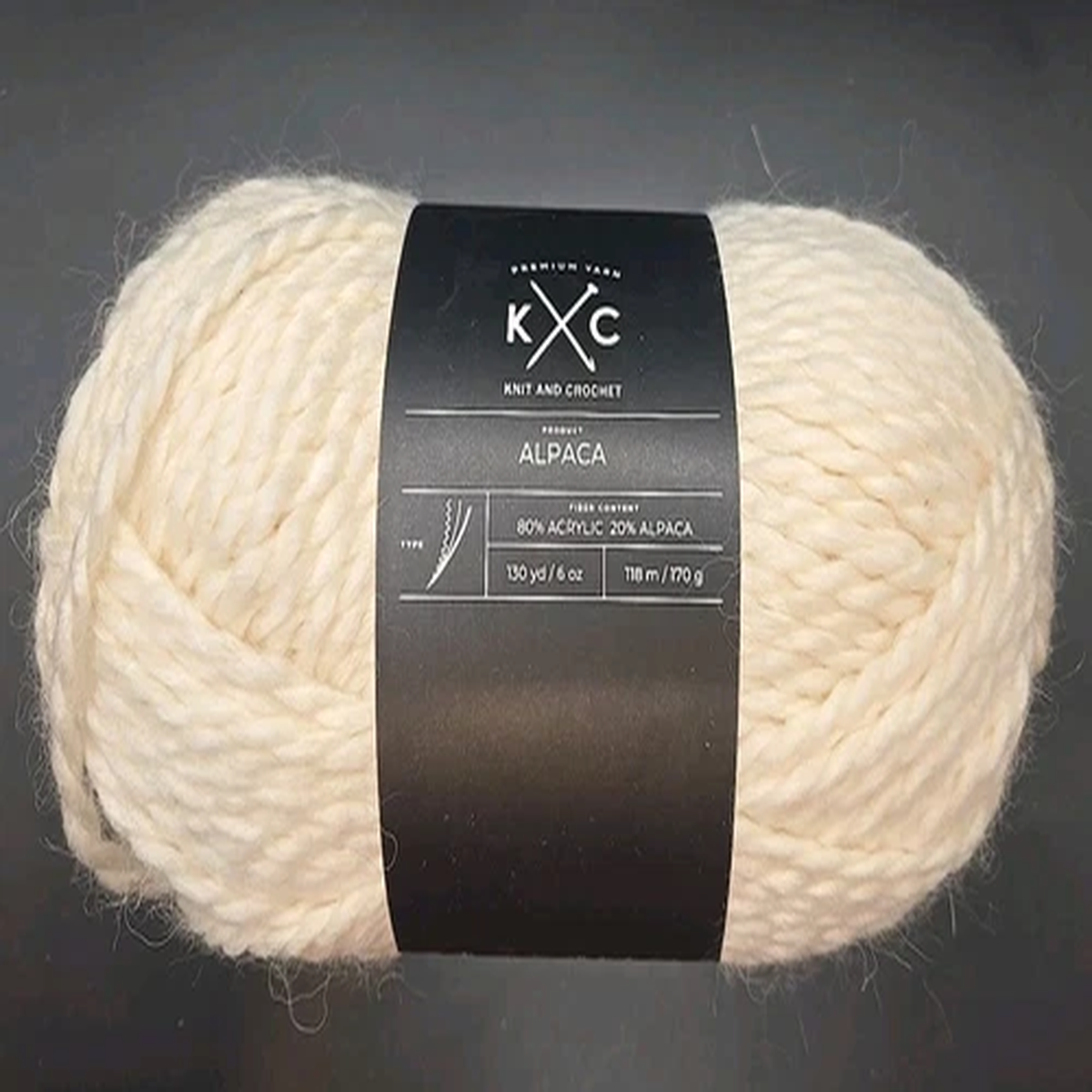 k-c-luxe-craft-alpaca-yarn-170g-6oz-130yds-118m-cream-color-super-bulky-6