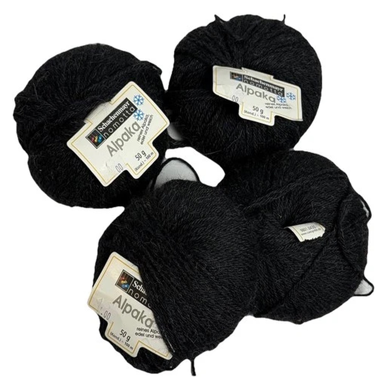 4-balls-schachenmayr-nomotta-lite-worsted-dk-alpaca-yarn-0099-black-100m-vtg-lot