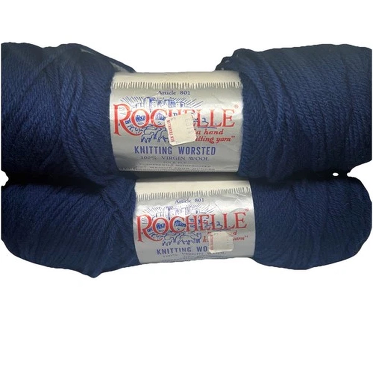 lot-of-2-vintage-rochelle-knitting-worsted-virgin-wool-yarn-4-oz-4-ply-589-blue