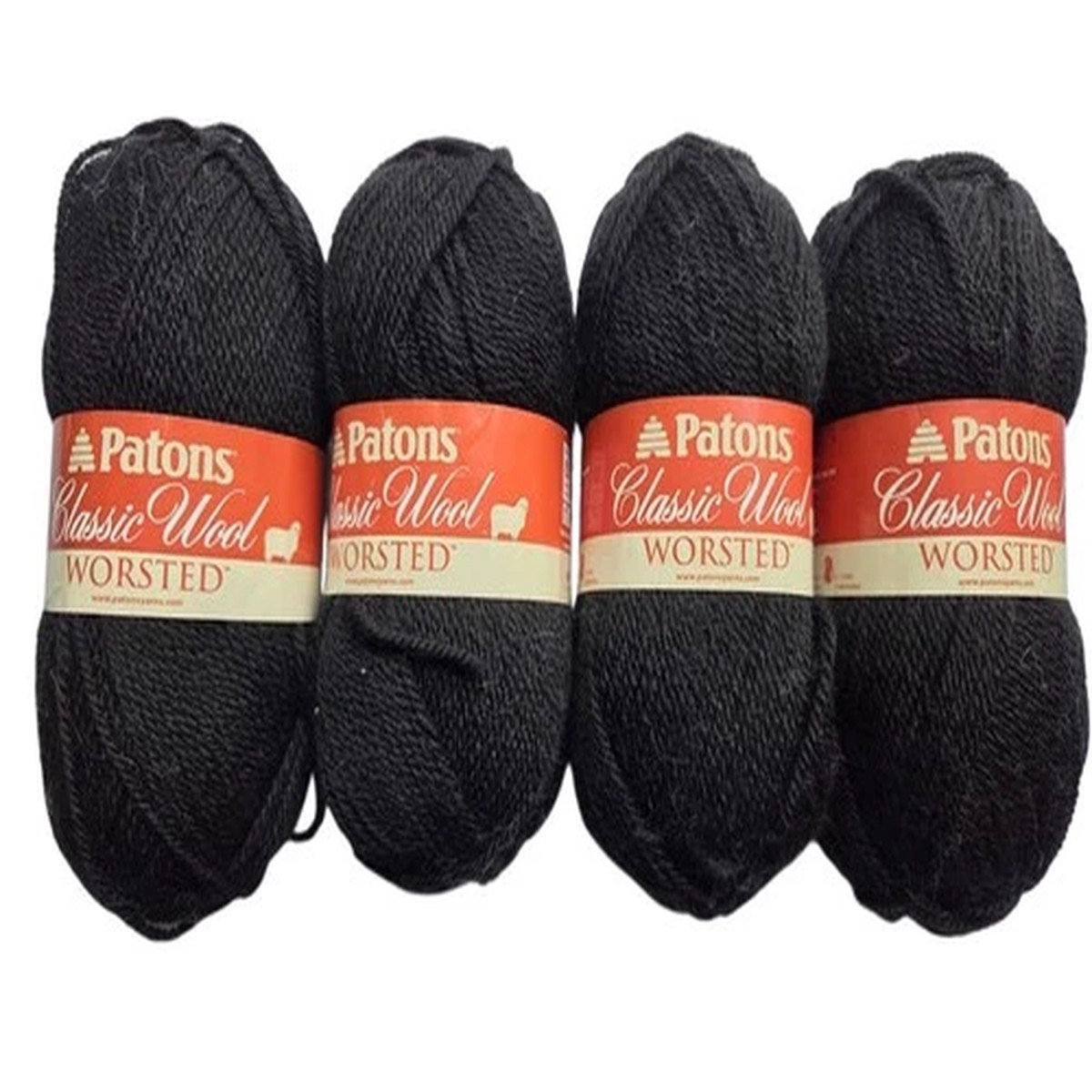 patons-classic-wool-worsted-yarn-black-4-skeins-3-5oz-210-yards-knit-crochet