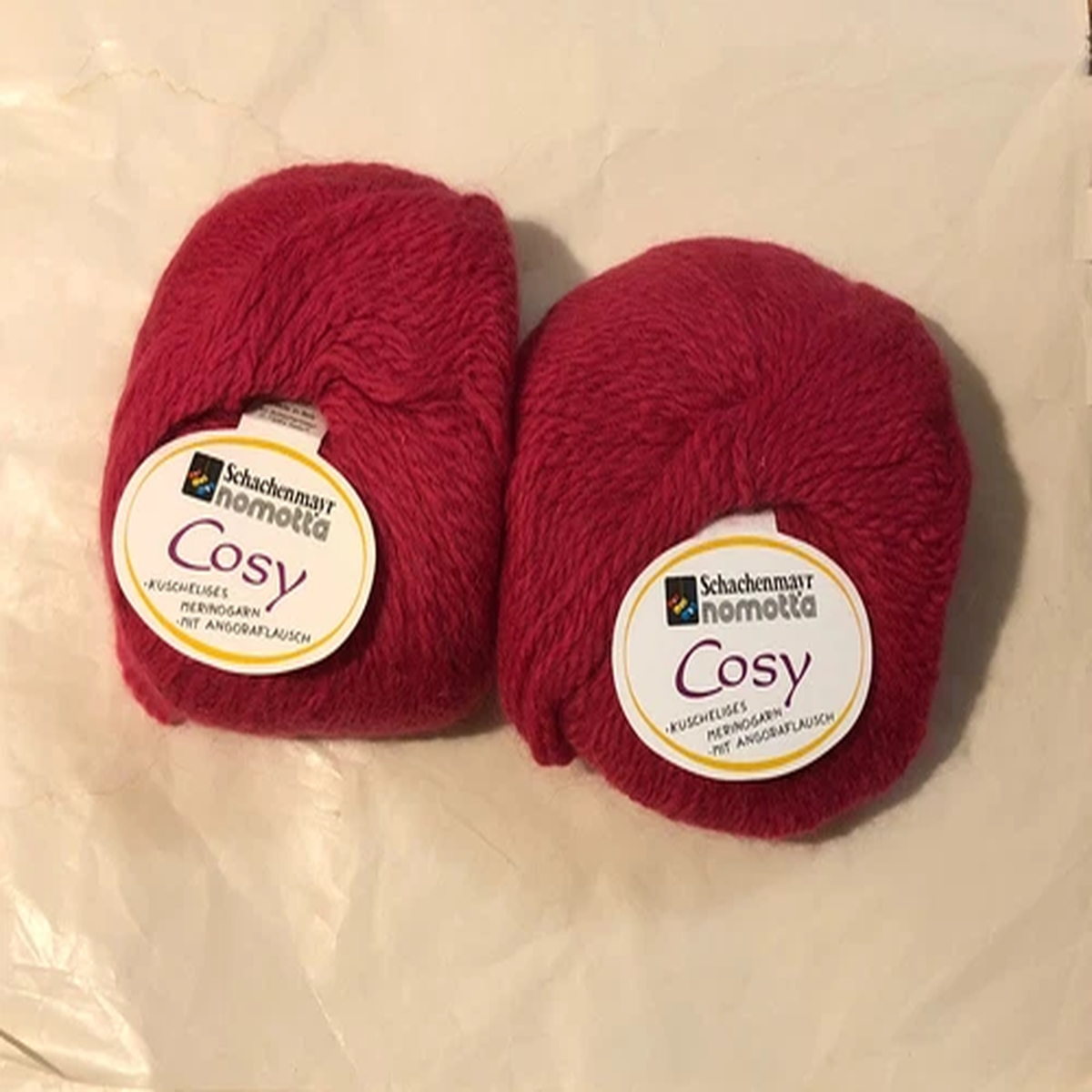 new-lot-2-skeins-schachenmayr-nomotta-cosy-wool-angora-yarn-hot-pink