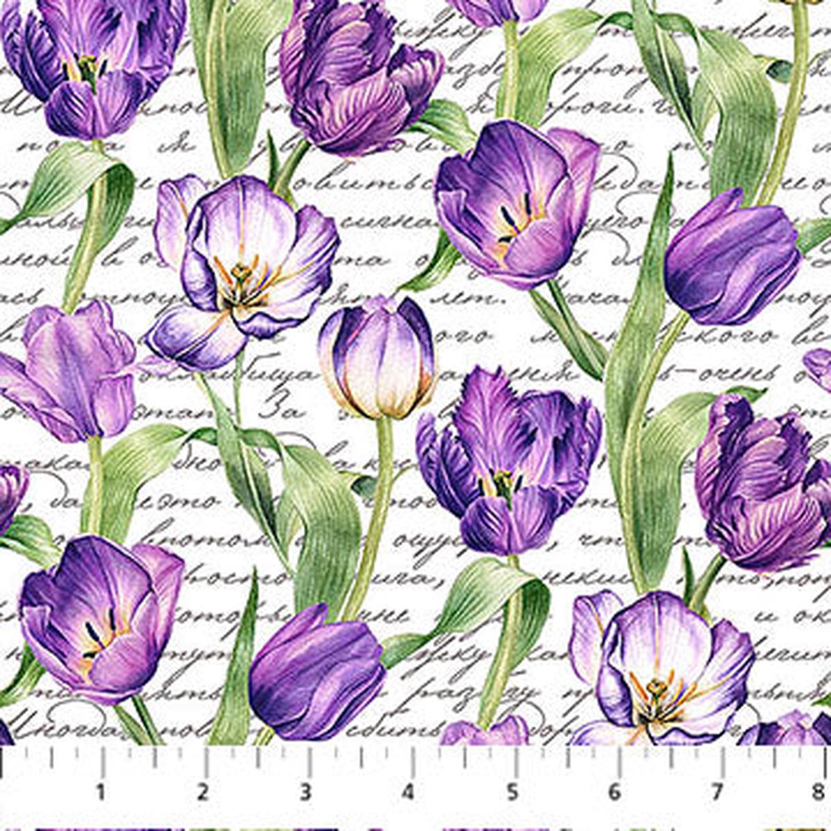 tulip-garden-collection-flowers-with-script-cotton-fabric-dp28495