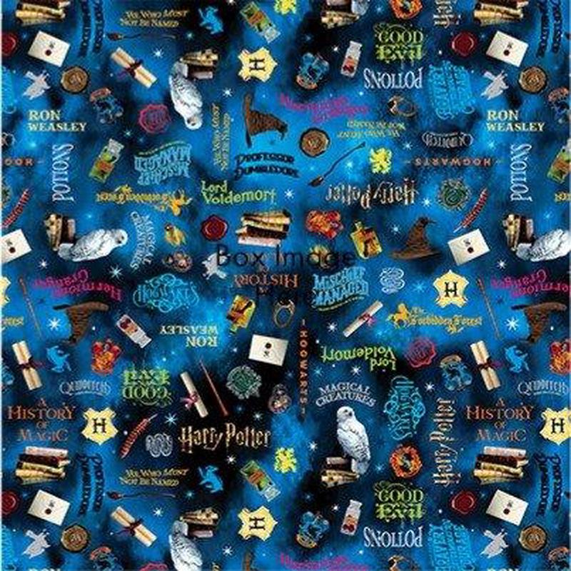 benartex-harry-potter-words-108-15227w-55-blue