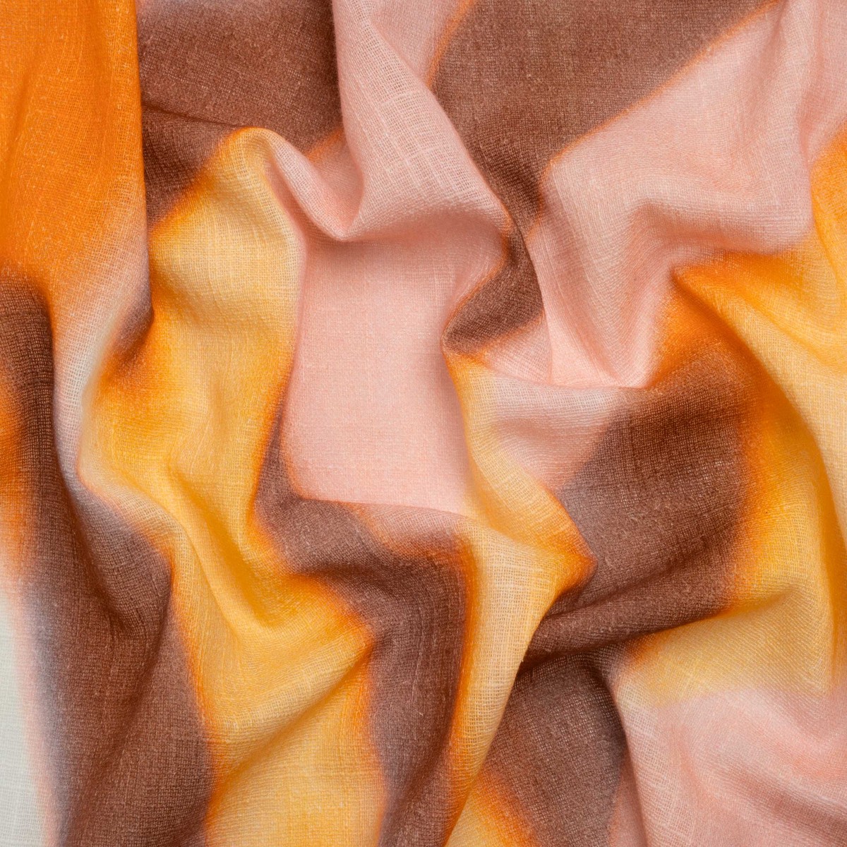 slubbed-gauzy-cotton-woven-print-orange-pink-and-brown-hazy-abstract-mood-exclusive-scattered-sunlight